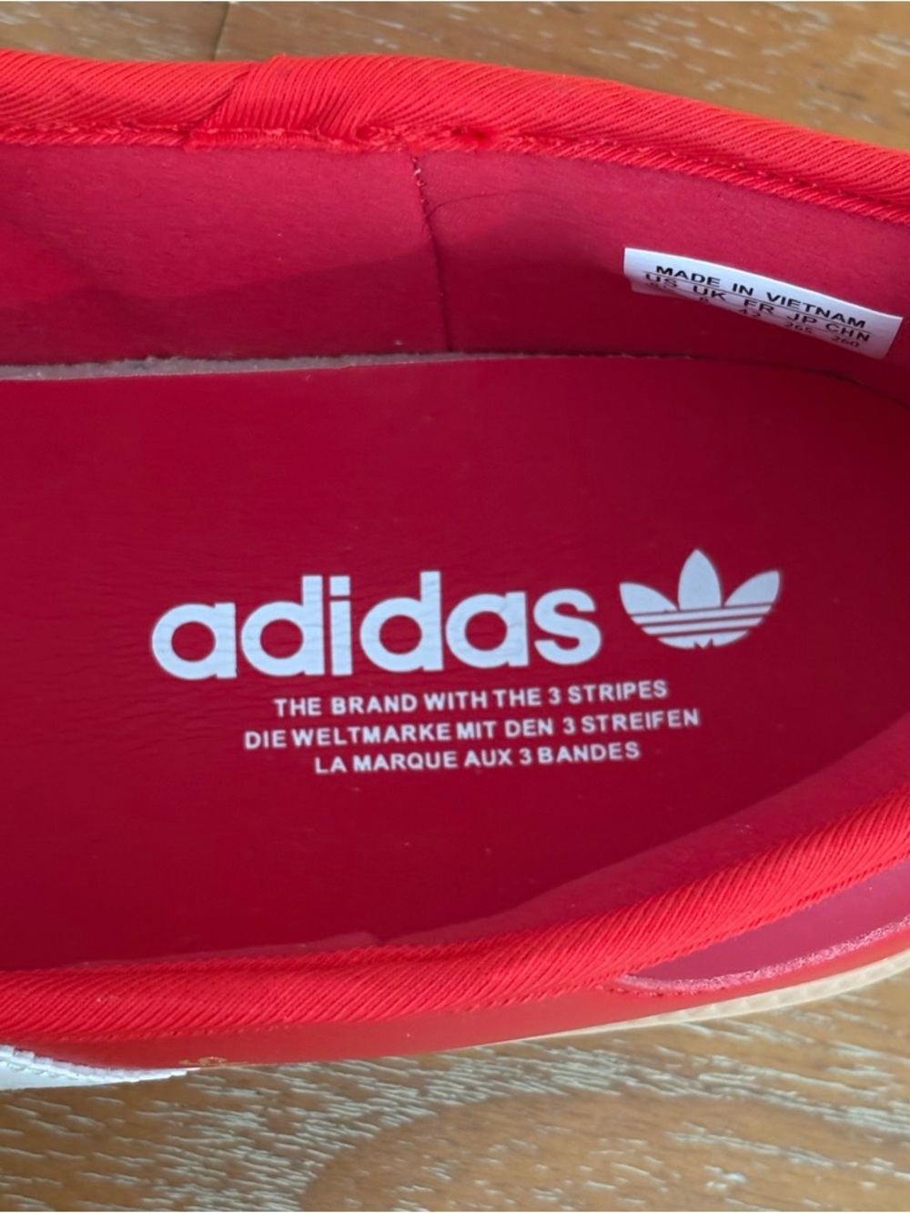 NWOB Adidas Samba Mary Janes Sneakers Red White Stripes Velcro Strap Closure - Picture 5 of 7